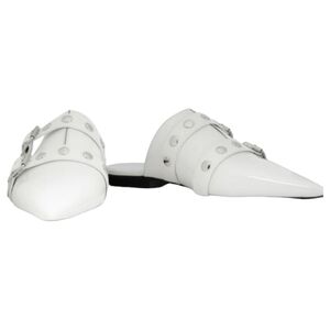 Victoria Beckham Buckled Studded Mules, Size 8, White, NIB
